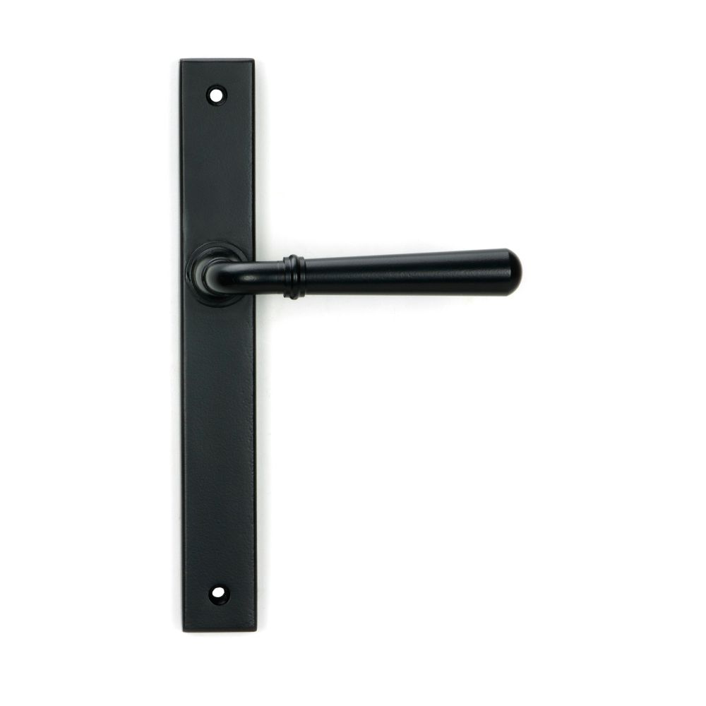 From The Anvil - Matt Black Newbury Slimline Lever Espag. Latch Set | Sku. 46411 | Trade Door Handles.