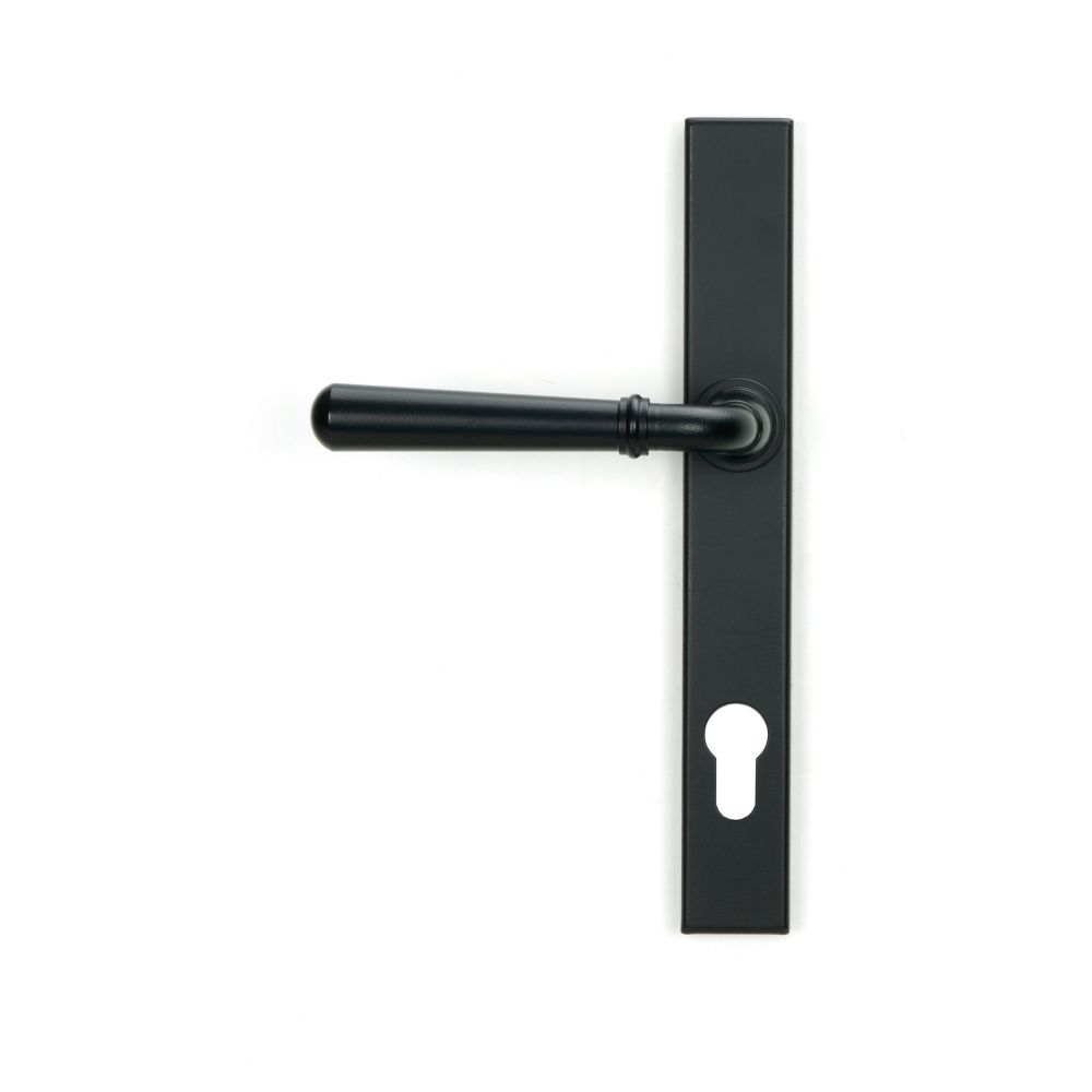 From The Anvil - Matt Black Newbury Slimline Lever Espag. Lock Set | Sku. 46413 | Trade Door Handles.