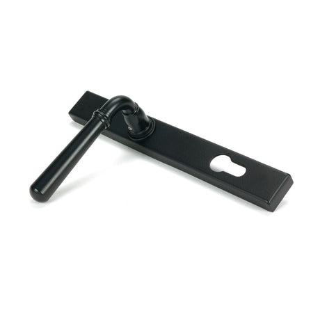 From The Anvil - Matt Black Newbury Slimline Lever Espag. Lock Set | Sku. 46413 | Trade Door Handles.