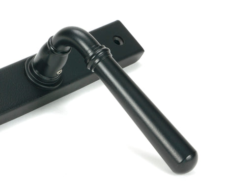 From The Anvil - Matt Black Newbury Slimline Lever Espag. Lock Set | Sku. 46413 | Trade Door Handles.