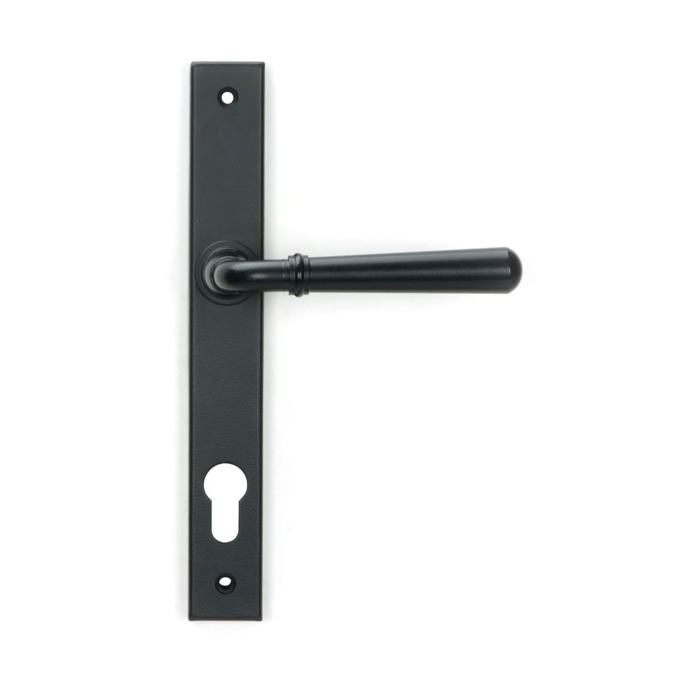 From The Anvil - Matt Black Newbury Slimline Lever Espag. Lock Set | Sku. 46413 | Trade Door Handles.
