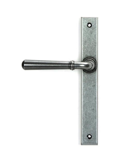 From The Anvil - Pewter Newbury Slimline Lever Espag. Lock Set | Sku. 46414 | Trade Door Handles.