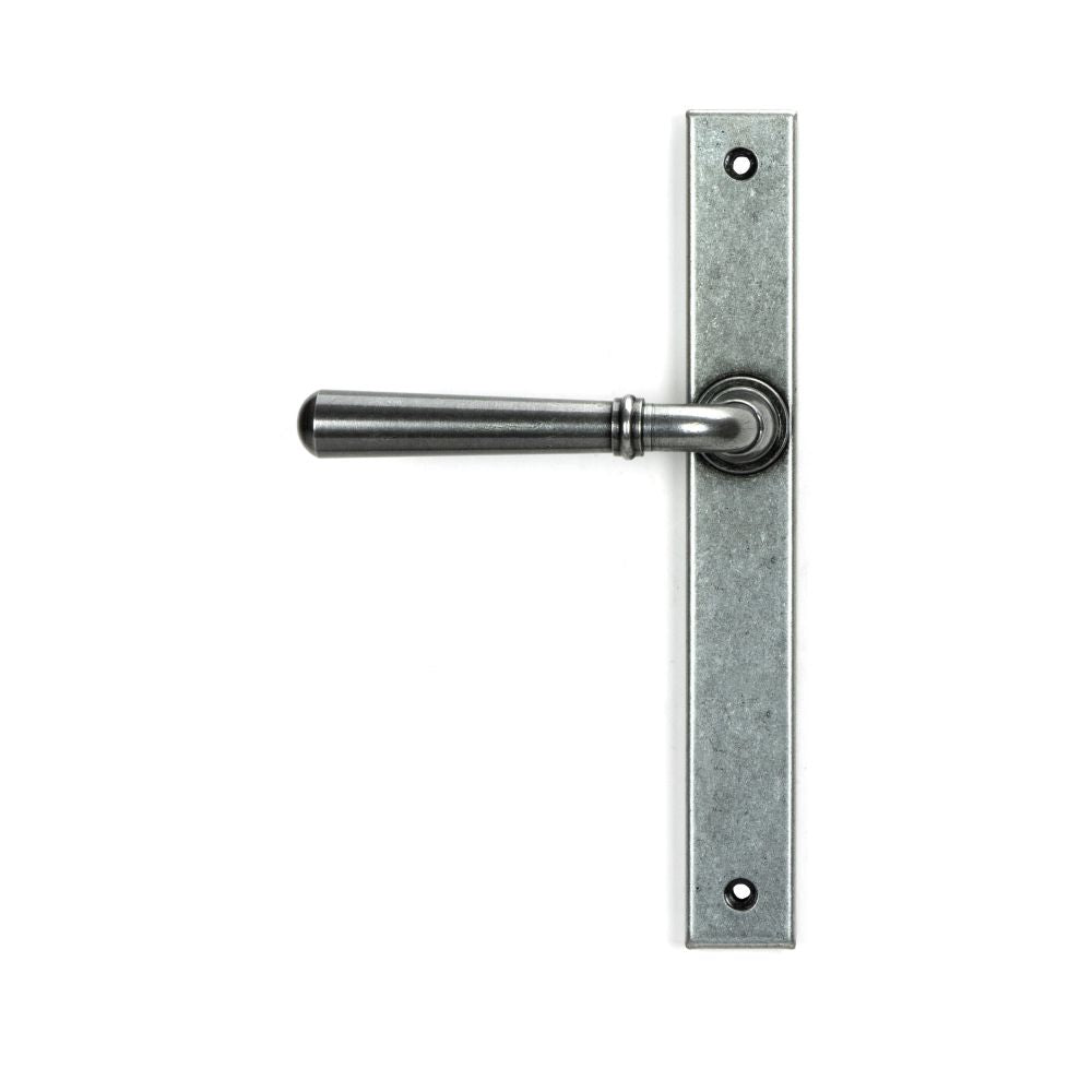 From The Anvil - Pewter Newbury Slimline Lever Espag. Lock Set | Sku. 46414 | Trade Door Handles.