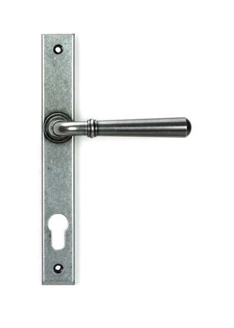 From The Anvil - Pewter Newbury Slimline Lever Espag. Lock Set | Sku. 46414 | Trade Door Handles.