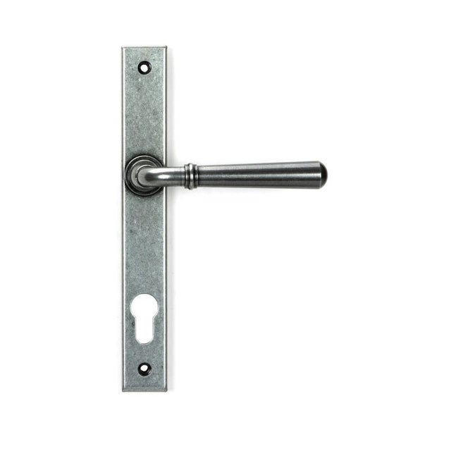From The Anvil - Pewter Newbury Slimline Lever Espag. Lock Set | Sku. 46414 | Trade Door Handles.