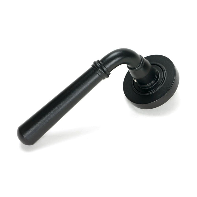 From The Anvil - Matt Black Newbury Lever on Rose Set (Plain) | Sku. 46459 | Trade Door Handles.