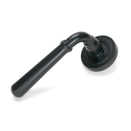 From The Anvil - Matt Black Newbury Lever on Rose Set (Art Deco) | Sku. 46460 | Trade Door Handles.