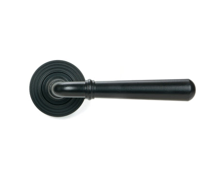 From The Anvil - Matt Black Newbury Lever on Rose Set (Beehive) | Sku. 46461 | Trade Door Handles.