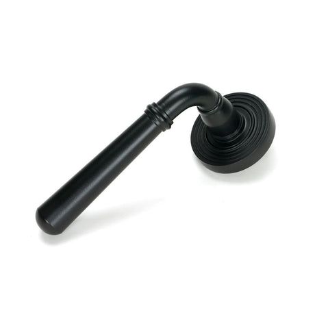 From The Anvil - Matt Black Newbury Lever on Rose Set (Beehive) | Sku. 46461 | Trade Door Handles.