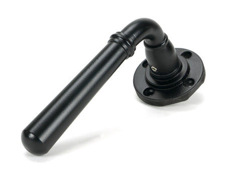 From The Anvil - Matt Black Newbury Lever on Rose Set (Square) | Sku. 46462 | Trade Door Handles.