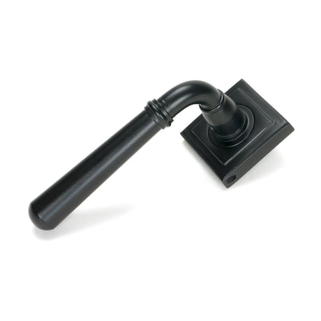 From The Anvil - Matt Black Newbury Lever on Rose Set (Square) | Sku. 46462 | Trade Door Handles.