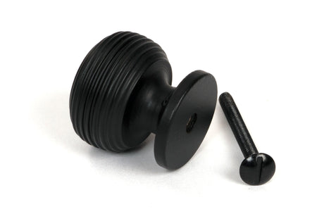 From The Anvil - Matt Black Beehive Cabinet Knob 30mm | Sku. 46466 | Trade Door Handles.