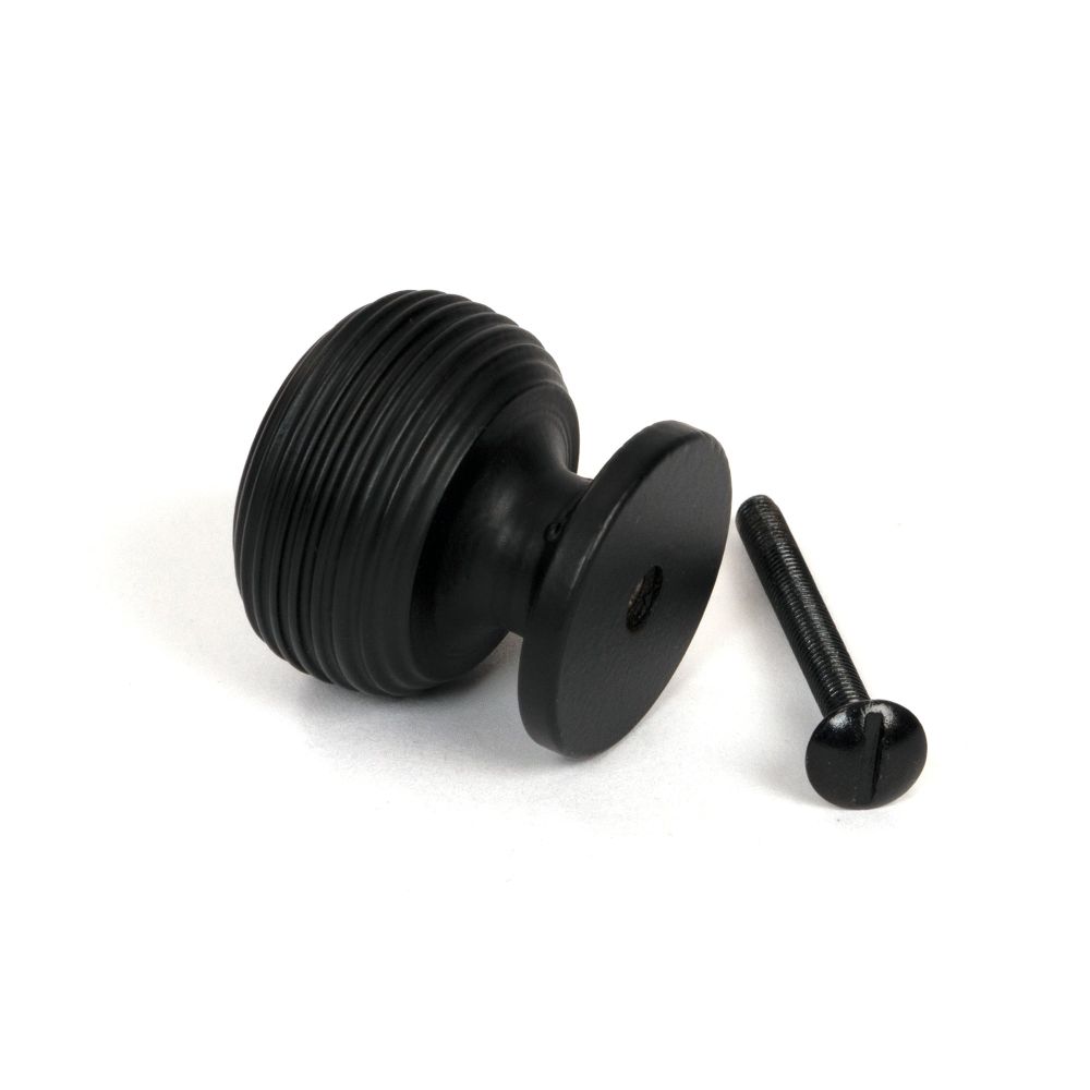 From The Anvil - Matt Black Beehive Cabinet Knob 30mm | Sku. 46466 | Trade Door Handles.