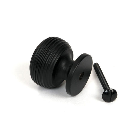 From The Anvil - Matt Black Beehive Cabinet Knob 30mm | Sku. 46466 | Trade Door Handles.