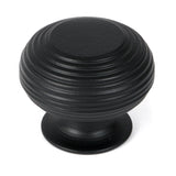 From The Anvil - Matt Black Beehive Cabinet Knob 40mm | Sku. 46468 | Trade Door Handles.