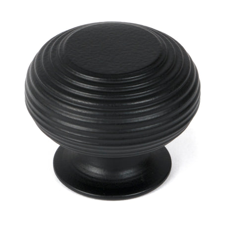 From The Anvil - Matt Black Beehive Cabinet Knob 40mm | Sku. 46468 | Trade Door Handles.