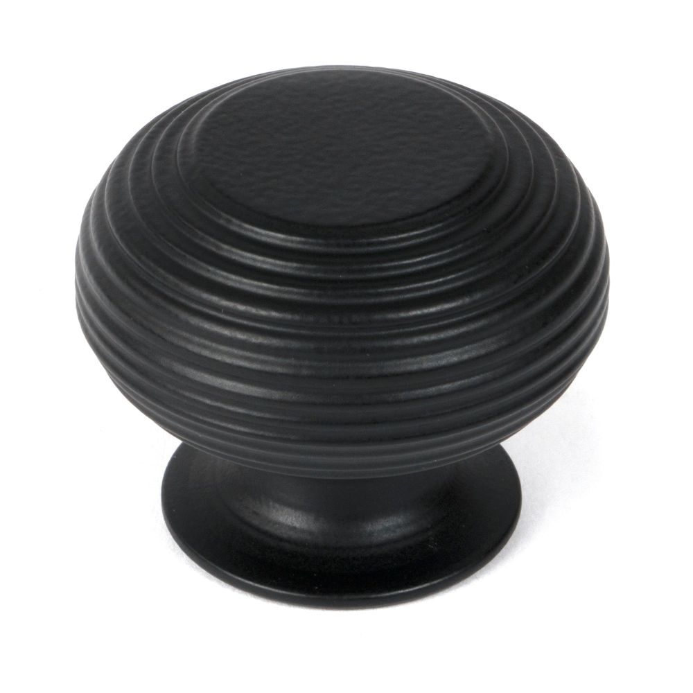 From The Anvil - Matt Black Beehive Cabinet Knob 40mm | Sku. 46468 | Trade Door Handles.