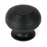 From The Anvil - Matt Black Beehive Cabinet Knob 40mm | Sku. 46468 | Trade Door Handles.