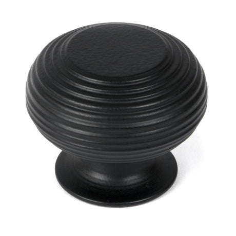 From The Anvil - Matt Black Beehive Cabinet Knob 40mm | Sku. 46468 | Trade Door Handles.