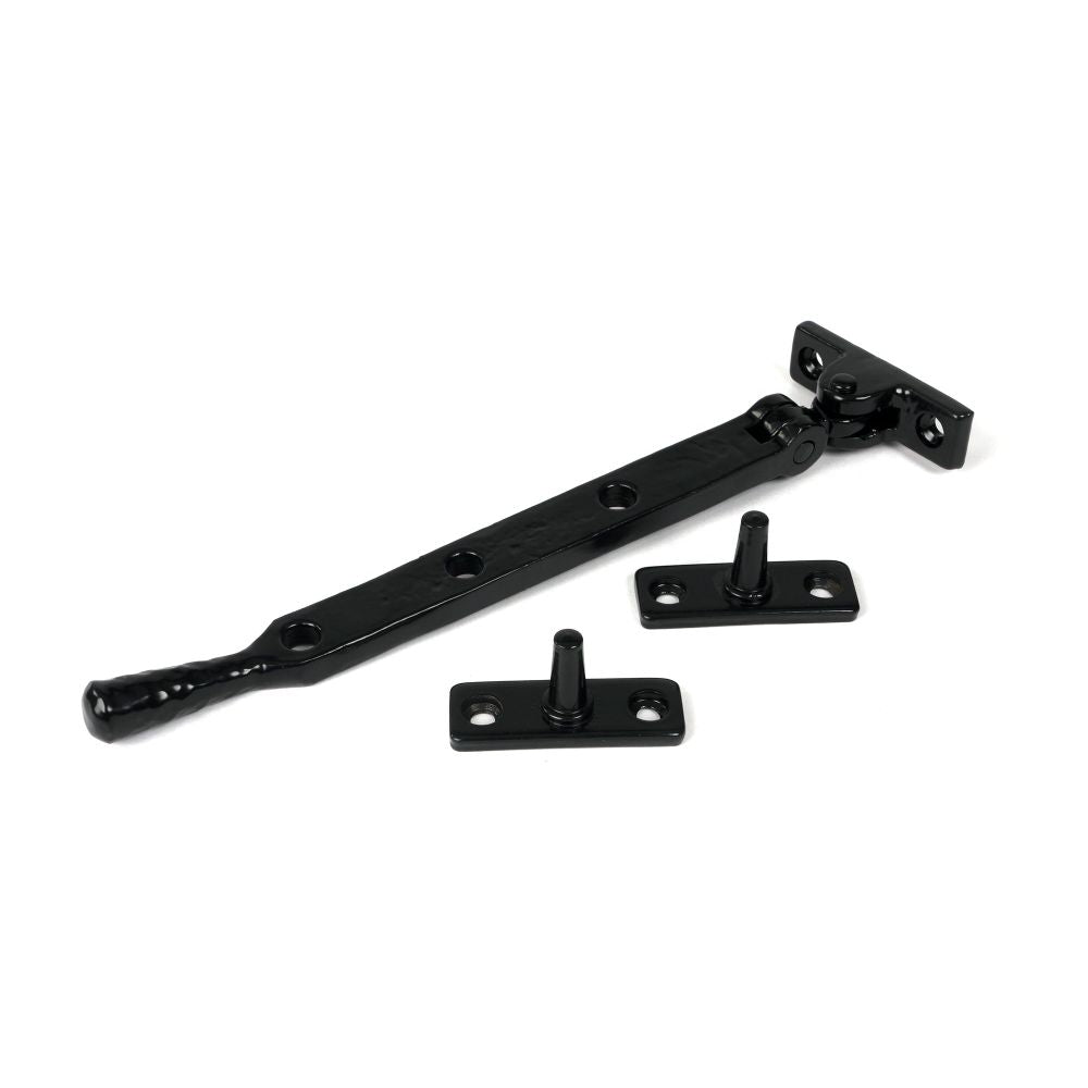 From The Anvil - Black 8" Hammered Newbury Stay | Sku. 46475 | Trade Door Handles.