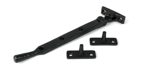 From The Anvil - Matt Black 8" Hammered Newbury Stay | Sku. 46476 | Trade Door Handles.