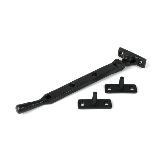 From The Anvil - Matt Black 8" Hammered Newbury Stay | Sku. 46476 | Trade Door Handles.
