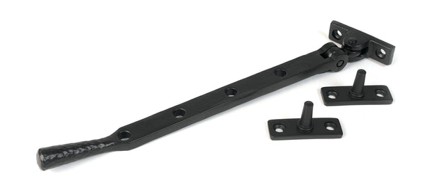 From The Anvil - Matt Black 10" Hammered Newbury Stay | Sku. 46479 | Trade Door Handles.