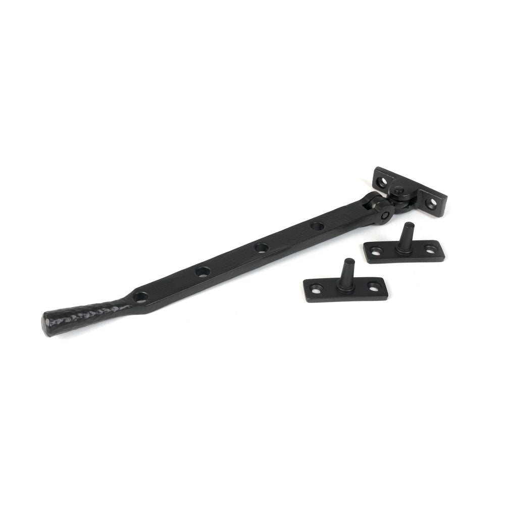 From The Anvil - Matt Black 10" Hammered Newbury Stay | Sku. 46479 | Trade Door Handles.