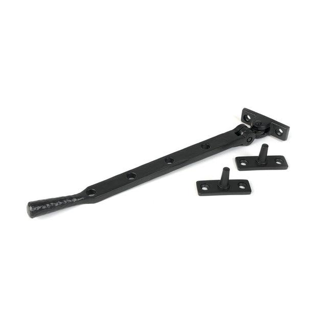 From The Anvil - Matt Black 10" Hammered Newbury Stay | Sku. 46479 | Trade Door Handles.
