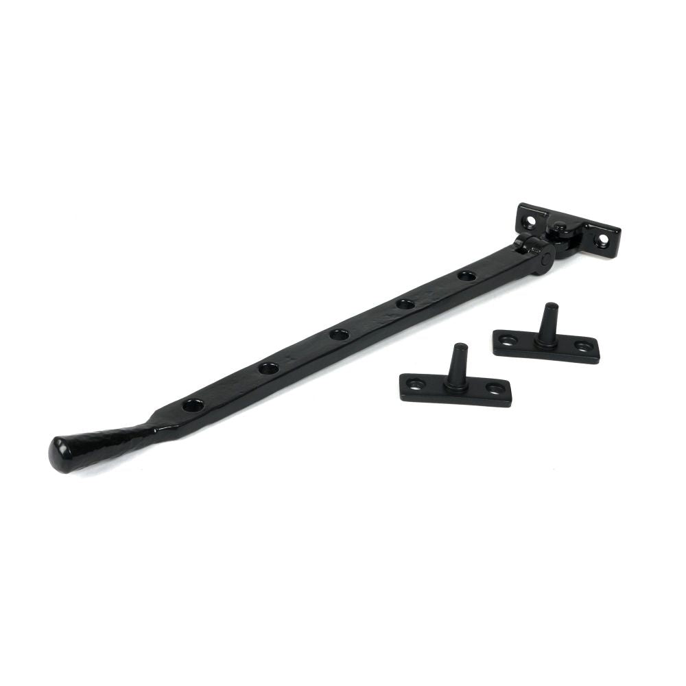 From The Anvil - Black 12" Hammered Newbury Stay | Sku. 46481 | Trade Door Handles.