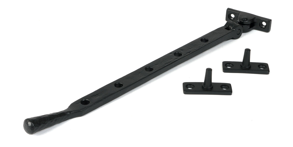 From The Anvil - Matt Black 12" Hammered Newbury Stay | Sku. 46482 | Trade Door Handles.