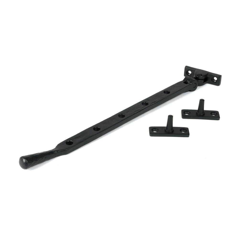From The Anvil - Matt Black 12" Hammered Newbury Stay | Sku. 46482 | Trade Door Handles.