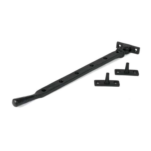 From The Anvil - Matt Black 12" Hammered Newbury Stay | Sku. 46482 | Trade Door Handles.