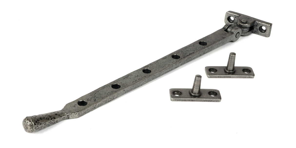 From The Anvil - Pewter 12" Hammered Newbury Stay | Sku. 46483 | Trade Door Handles.