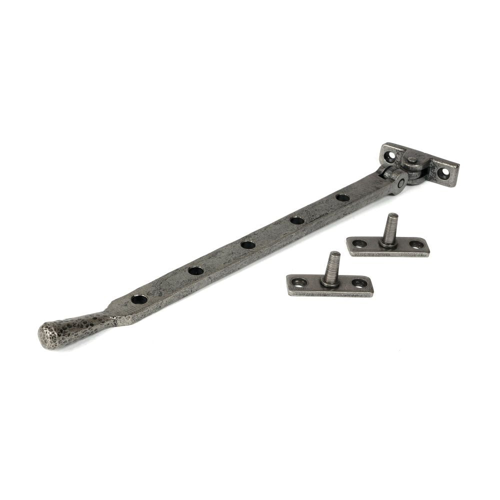 From The Anvil - Pewter 12" Hammered Newbury Stay | Sku. 46483 | Trade Door Handles.