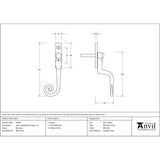 From The Anvil - Beeswax 16mm Monkeytail Espag - LH | Sku. 46499 | Trade Door Handles.