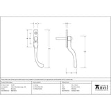 From The Anvil - Beeswax 16mm Peardrop Espag - RH | Sku. 46500 | Trade Door Handles.