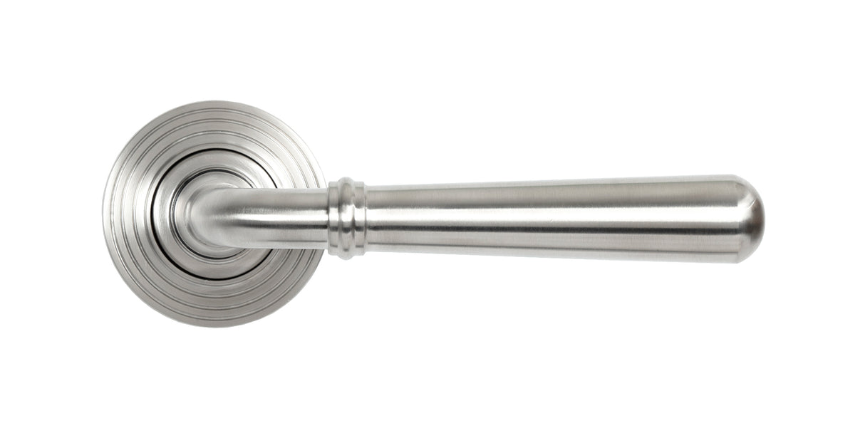 From The Anvil - Satin Marine SS (316) Newbury Lever on Rose Set (Beehive) | Sku. 46512 | Trade Door Handles.