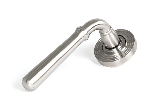 From The Anvil - Satin Marine SS (316) Newbury Lever on Rose Set (Beehive) | Sku. 46512 | Trade Door Handles.