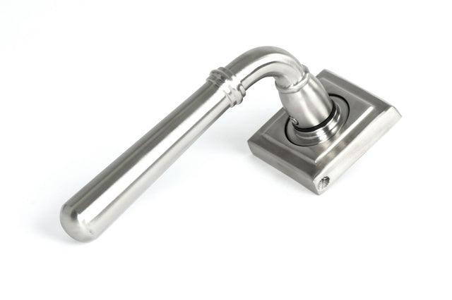 From The Anvil - Satin Marine SS (316) Newbury Lever on Rose Set (Square) | Sku. 46513 | Trade Door Handles.
