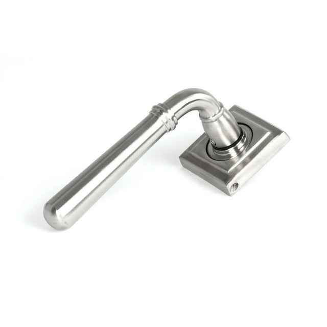 From The Anvil - Satin Marine SS (316) Newbury Lever on Rose Set (Square) | Sku. 46513 | Trade Door Handles.