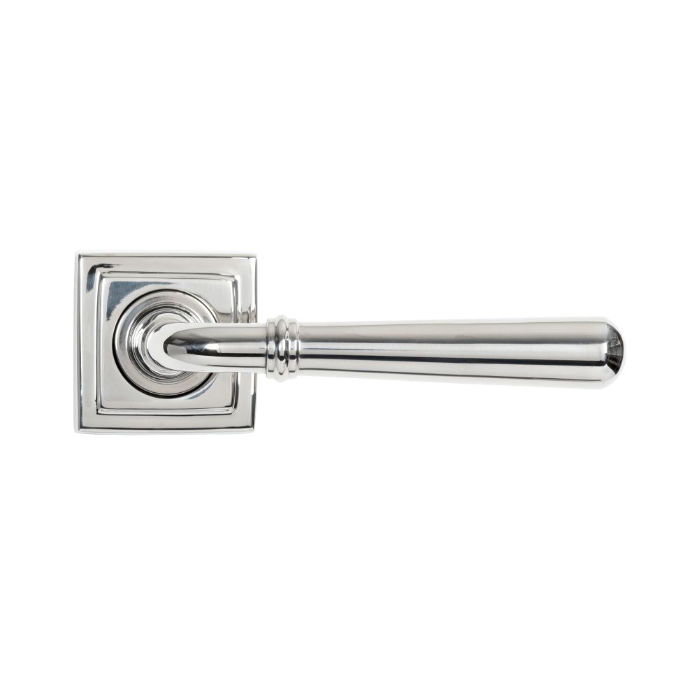 From The Anvil - Polished Marine SS (316) Newbury Lever on Rose Set (Square) | Sku. 46517 | Trade Door Handles.