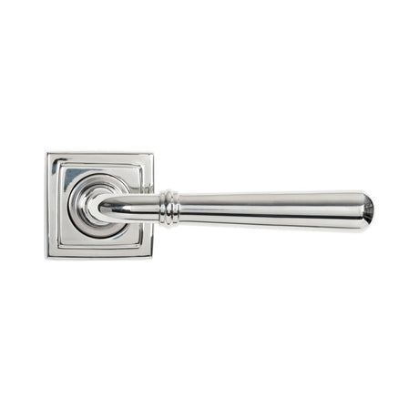From The Anvil - Polished Marine SS (316) Newbury Lever on Rose Set (Square) | Sku. 46517 | Trade Door Handles.