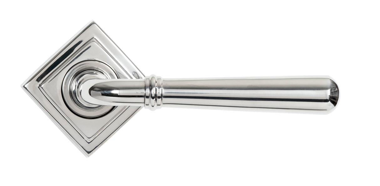 From The Anvil - Polished Marine SS (316) Newbury Lever on Rose Set (Square) | Sku. 46517 | Trade Door Handles.