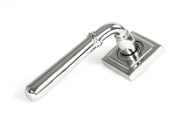 From The Anvil - Polished Marine SS (316) Newbury Lever on Rose Set (Square) | Sku. 46517 | Trade Door Handles.