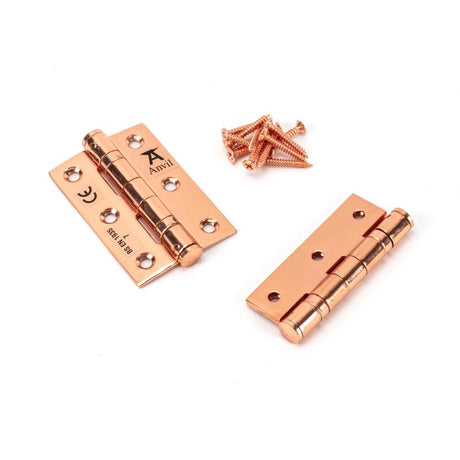 From The Anvil - Polished Bronze 3" Ball Bearing Butt Hinge (pair) ss | Sku. 46525 | Trade Door Handles.