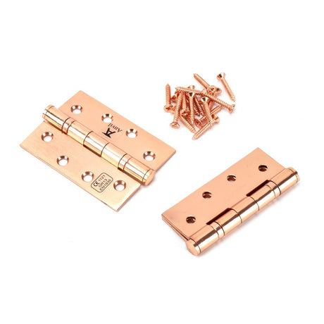 From The Anvil - Polished Bronze 4" Ball Bearing Butt Hinge (pair) ss | Sku. 46526 | Trade Door Handles.