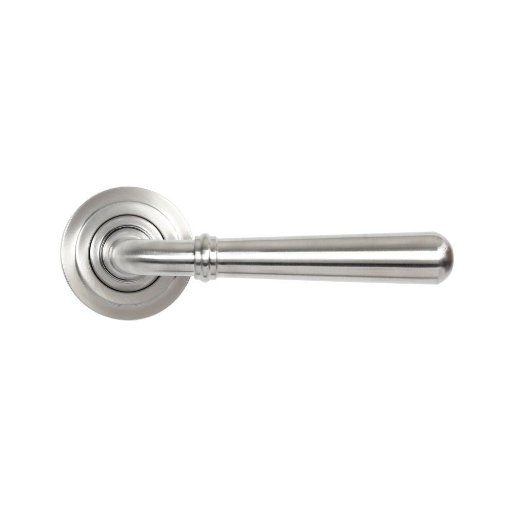From The Anvil - Satin Marine SS (316) Newbury Lever on Rose Set (Art Deco) - Unsprung | Sku. 46537 | Trade Door Handles.