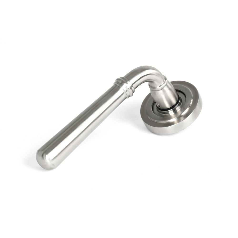 From The Anvil - Satin Marine SS (316) Newbury Lever on Rose Set (Art Deco) - Unsprung | Sku. 46537 | Trade Door Handles.