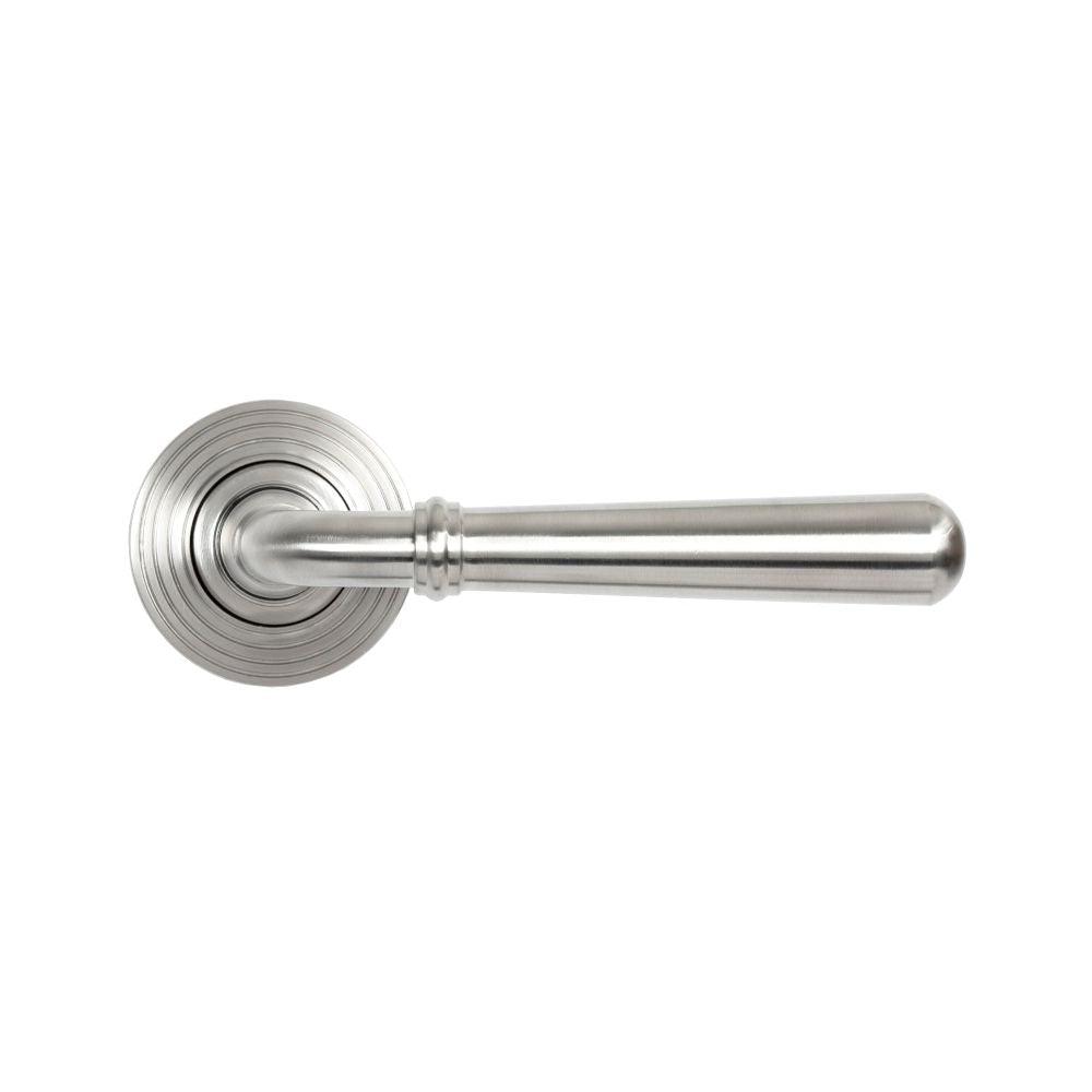 From The Anvil - Satin Marine SS (316) Newbury Lever on Rose Set (Beehive) - Unsprung | Sku. 46538 | Trade Door Handles.